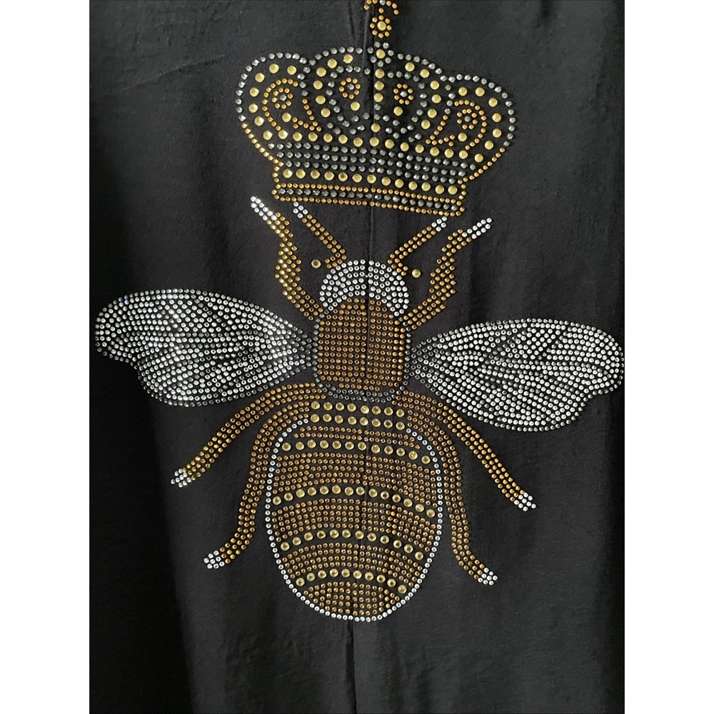 Culture Code XL Black Rhinestone Bee Blazer NWT‎ Pleated Back Jacket - Picture 8 of 16